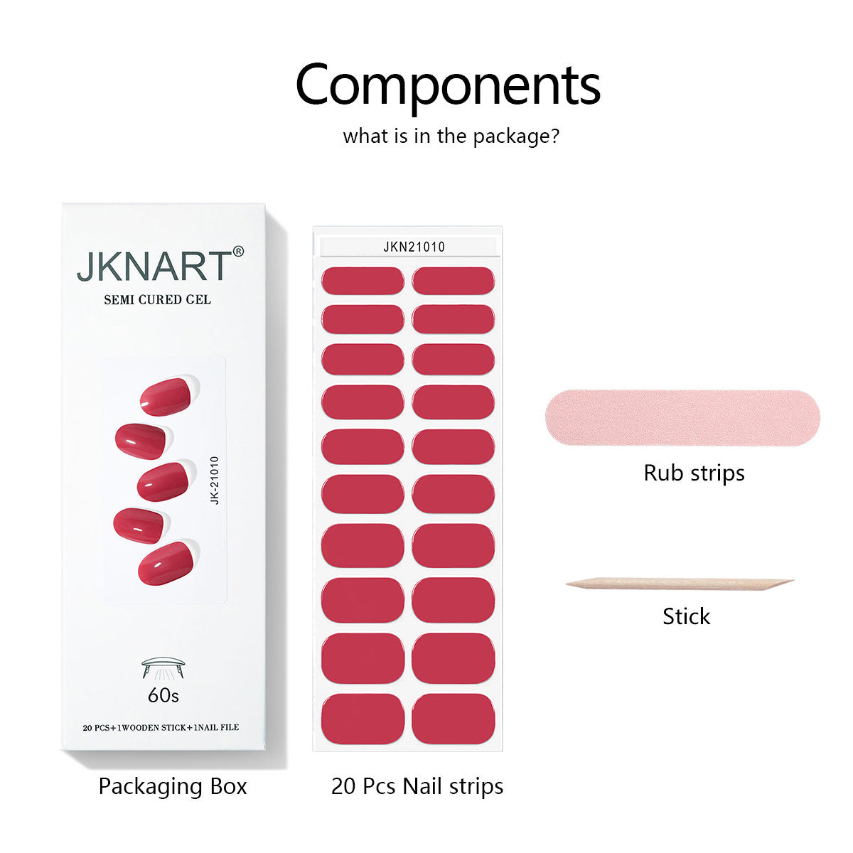 Semi Cured Nail-Chinese Red
