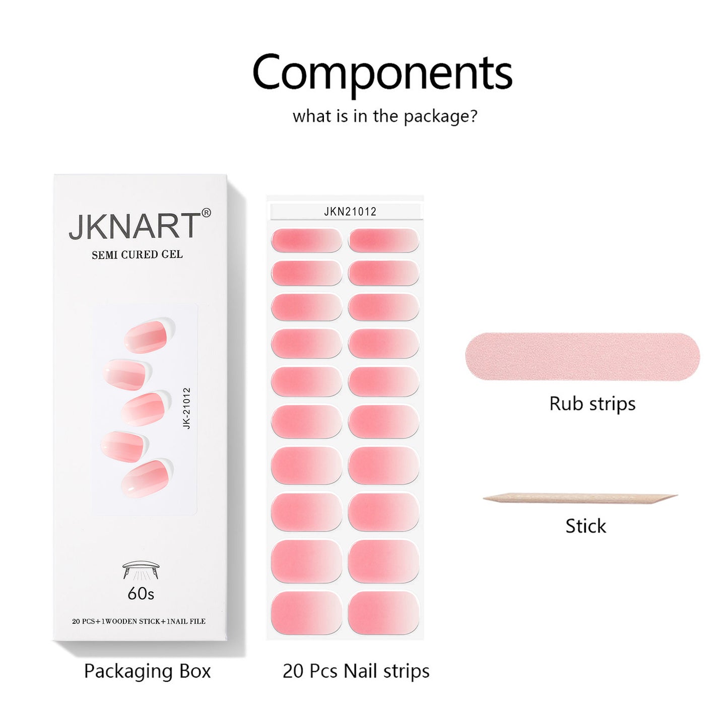 Semi Cured Nail-light-pink-ombre