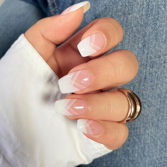 Additional view of JKN Art JK22252 Gradient French semi-cured gel nail strips, 20 pieces.