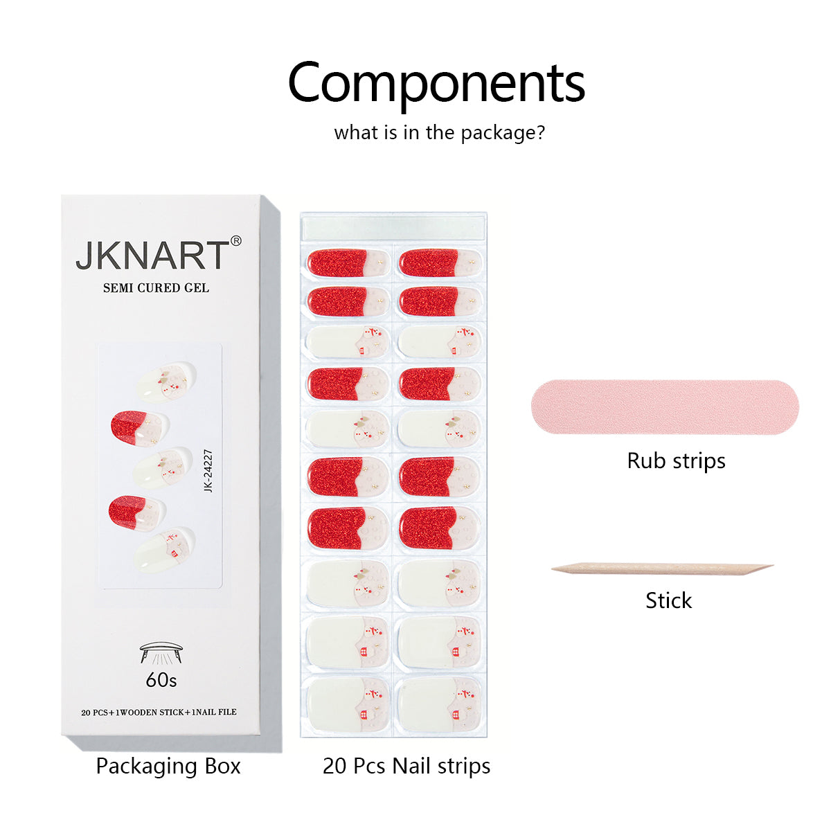 Christmas pink nail JKN