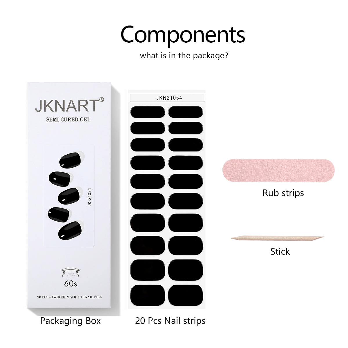 Semi Cured Nail-black