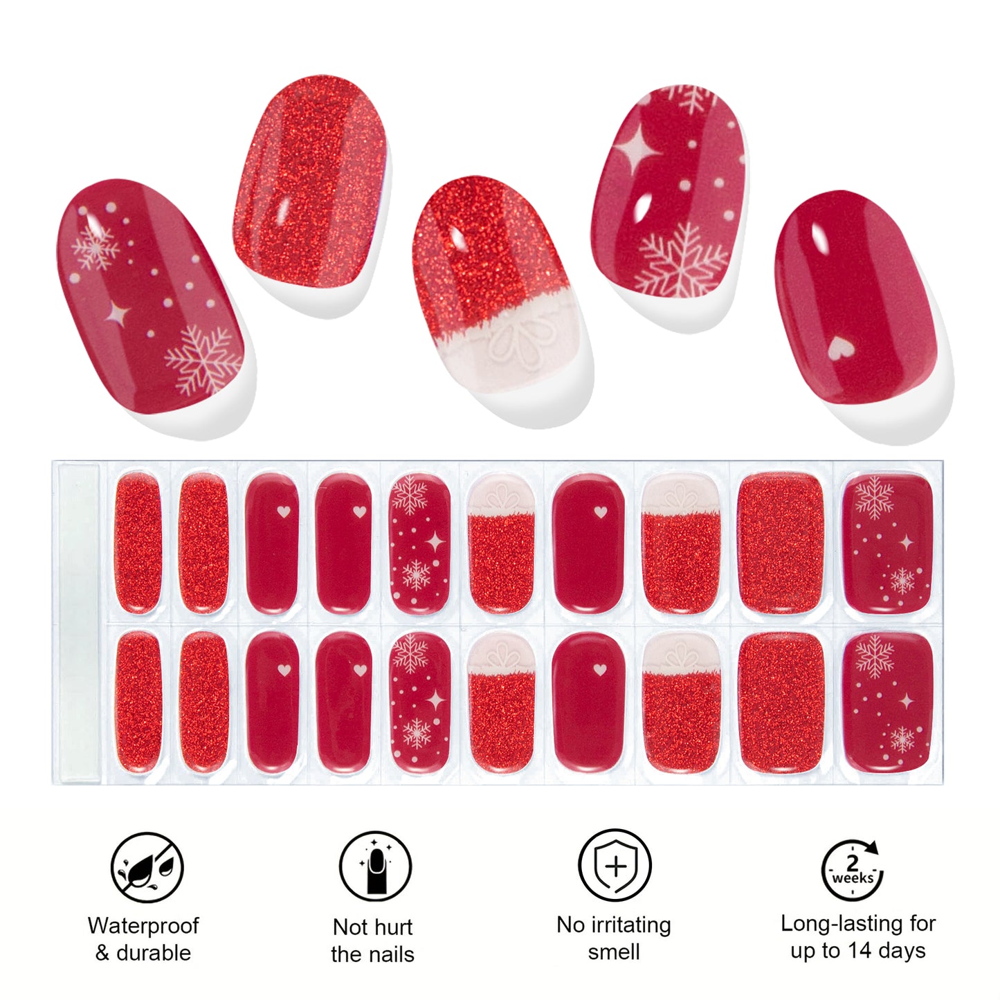 Semi Cured Nail-christmas-pink