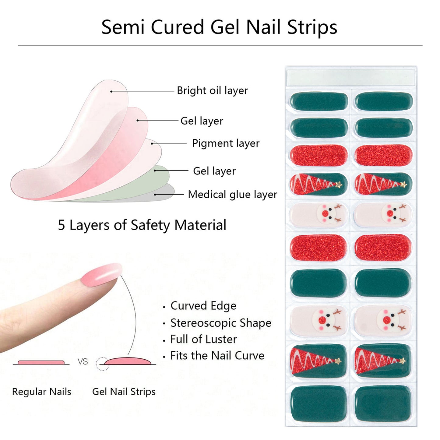 Semi Cured Nail-Christmas Tree