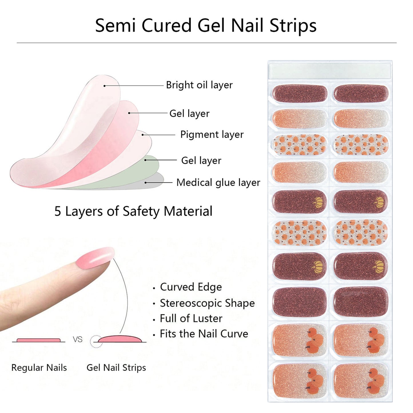 Semi Cured Nail-halloween-pumpkin-elf