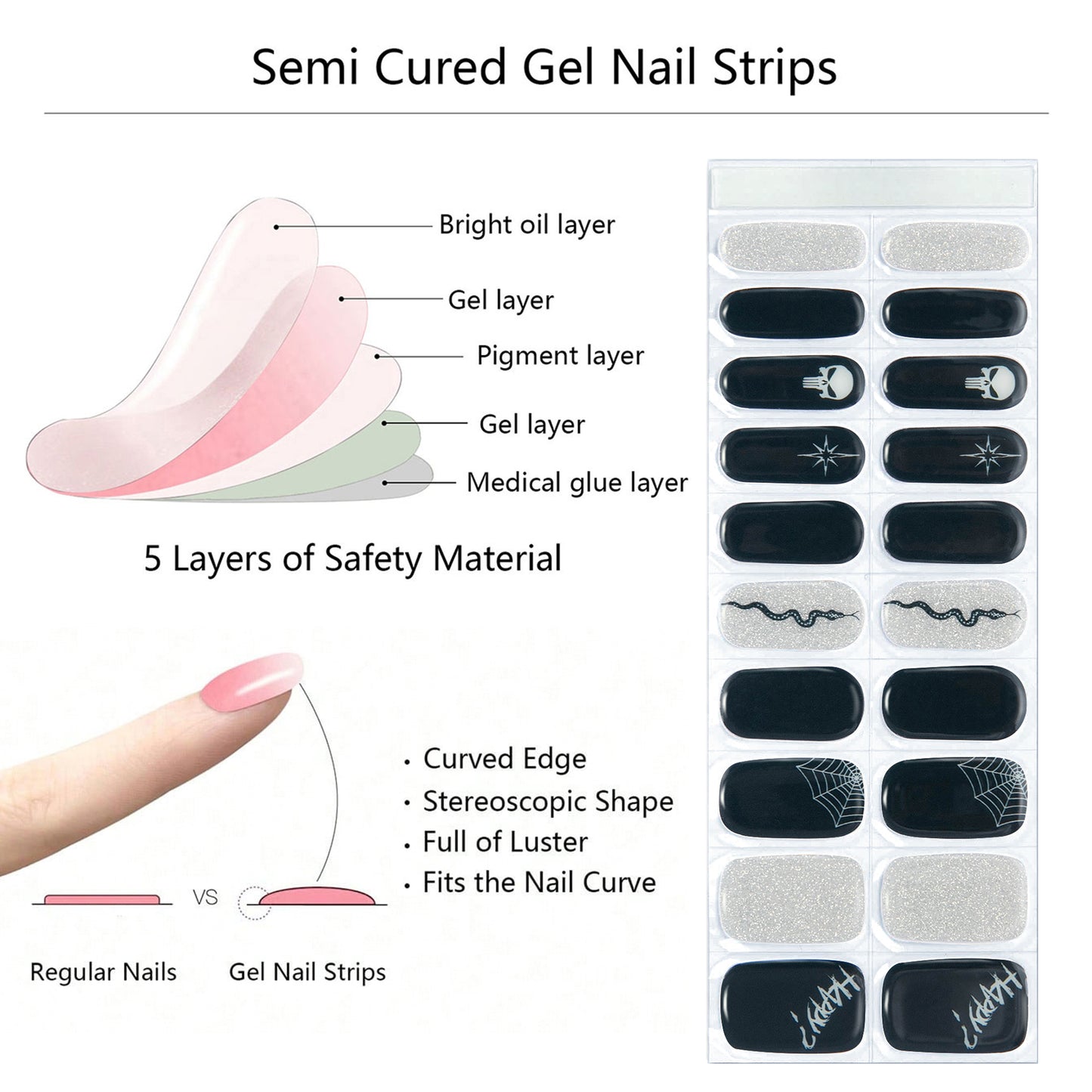 Semi Cured Nail-halloween-cute-spider