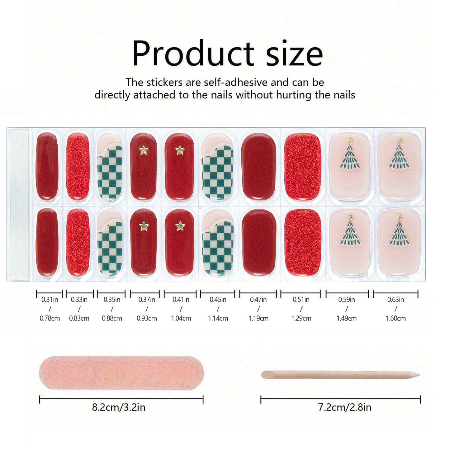 Semi Cured Nail-christmas-red