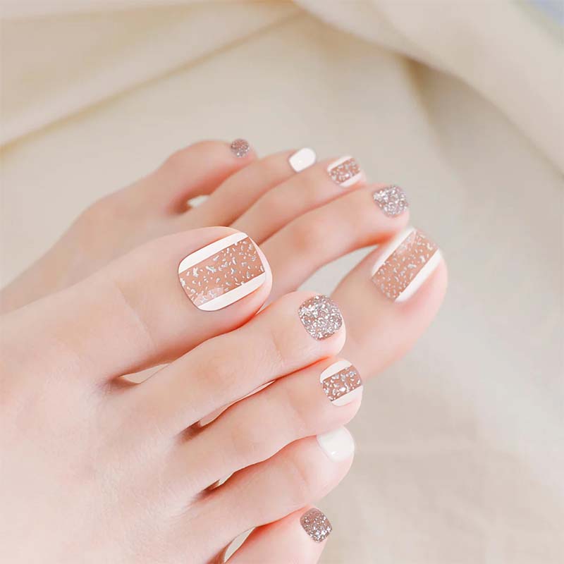Additional view of JKN Art JKF21072 Long Day semi-cured gel toe nail strips, 26 pieces.