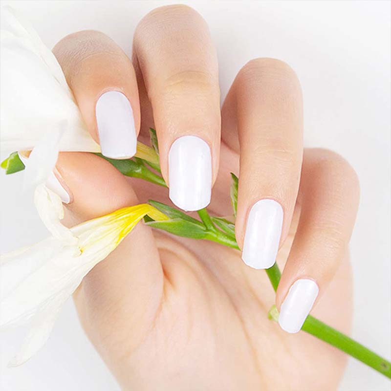 Additional view of JKN Art JK22003 Anti-Flash White semi-cured gel nail strips, 20 pieces.